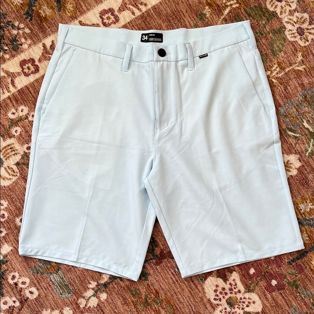 Hurley Men's Sky Blue Flat Front Shorts